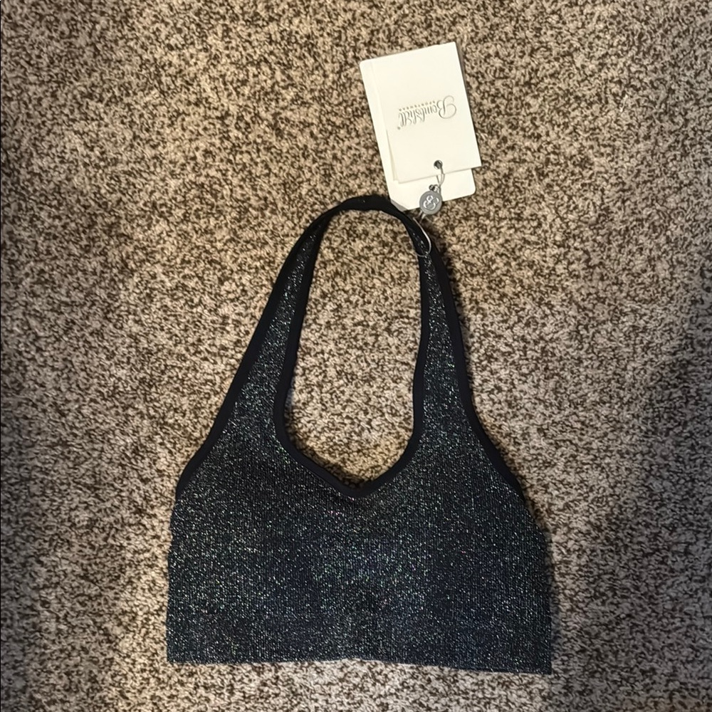 Black Glitter Bralette